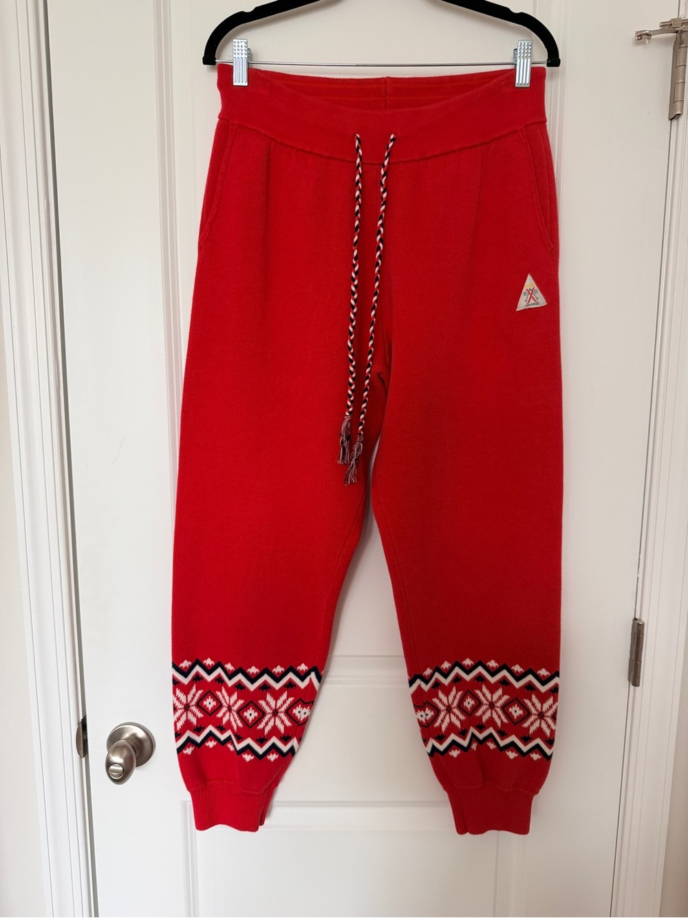 The Upside Keystone Jojo Red Fair Isle Knit Jogger Pants - Picture 6 of 9